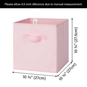 GRANNY SAYS Cube Storage Bins, 11 Inch Storage Cube Organizer, Collapsible Fabric Storage Cubes with Handle, Closet Baskets for Organization, Shelf Basket for Shelves, Pink, 6-Pack