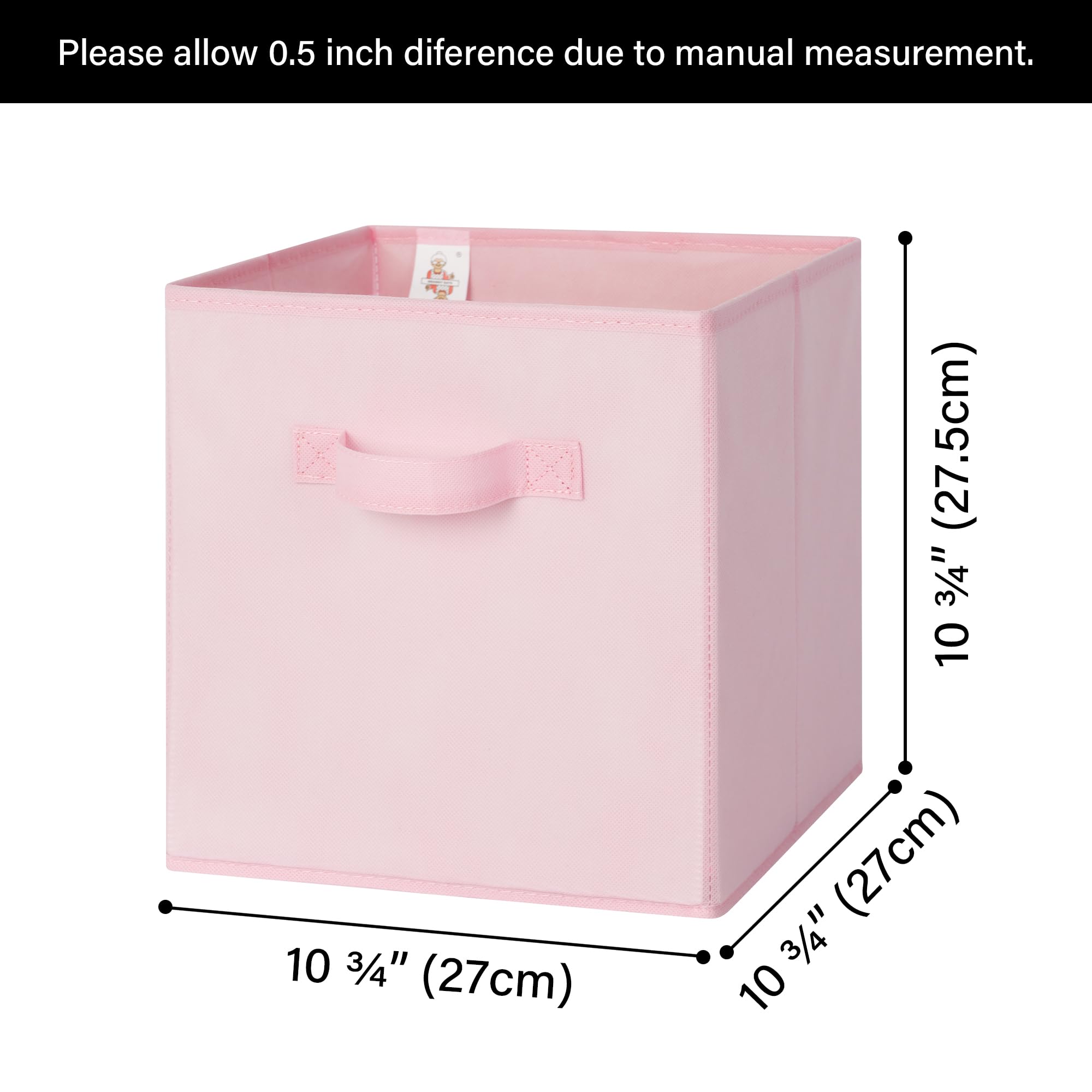 GRANNY SAYS Cube Storage Bins, 11 Inch Storage Cube Organizer, Collapsible Fabric Storage Cubes with Handle, Closet Baskets for Organization, Shelf Basket for Shelves, Pink, 6-Pack