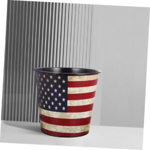 FONDOTIN American Flag Bathroom Trash Can Flag Waste Basket Bedroom Living Room Stylish Design