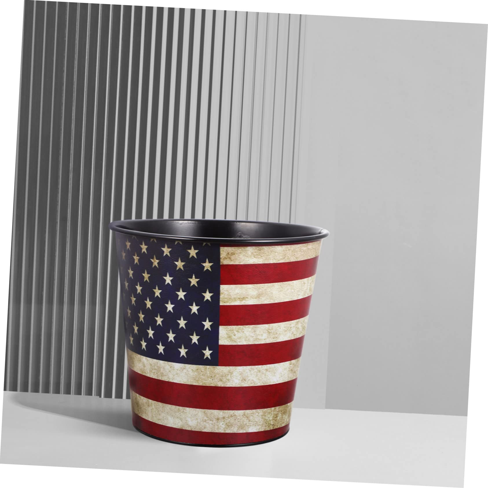 FONDOTIN American Flag Bathroom Trash Can Flag Waste Basket Bedroom Living Room Stylish Design