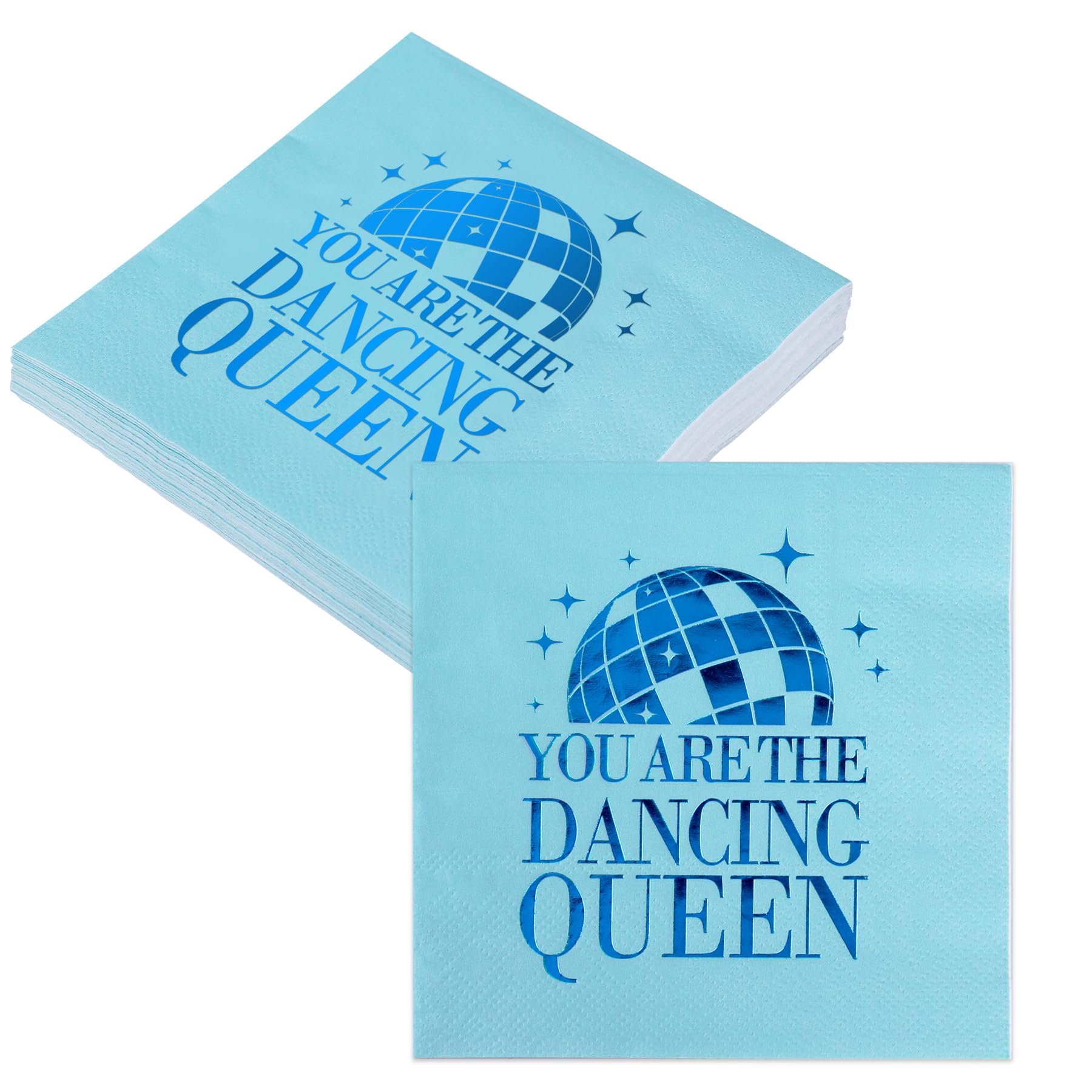 KARAQY 20 Pack Dancing Queen Party Napkins, 3-Ply Disposable Napkins for Birthday Party, Holiday Party, Bridal Shower, Mamma Mia Party and Disco Party