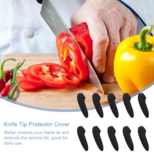 uxcell 20Pcs Blade Knife Tip Protector Cover Plastic Knife Guard Sleeves Knife Blade Tip Sleeves Cover for Kitchen, Black