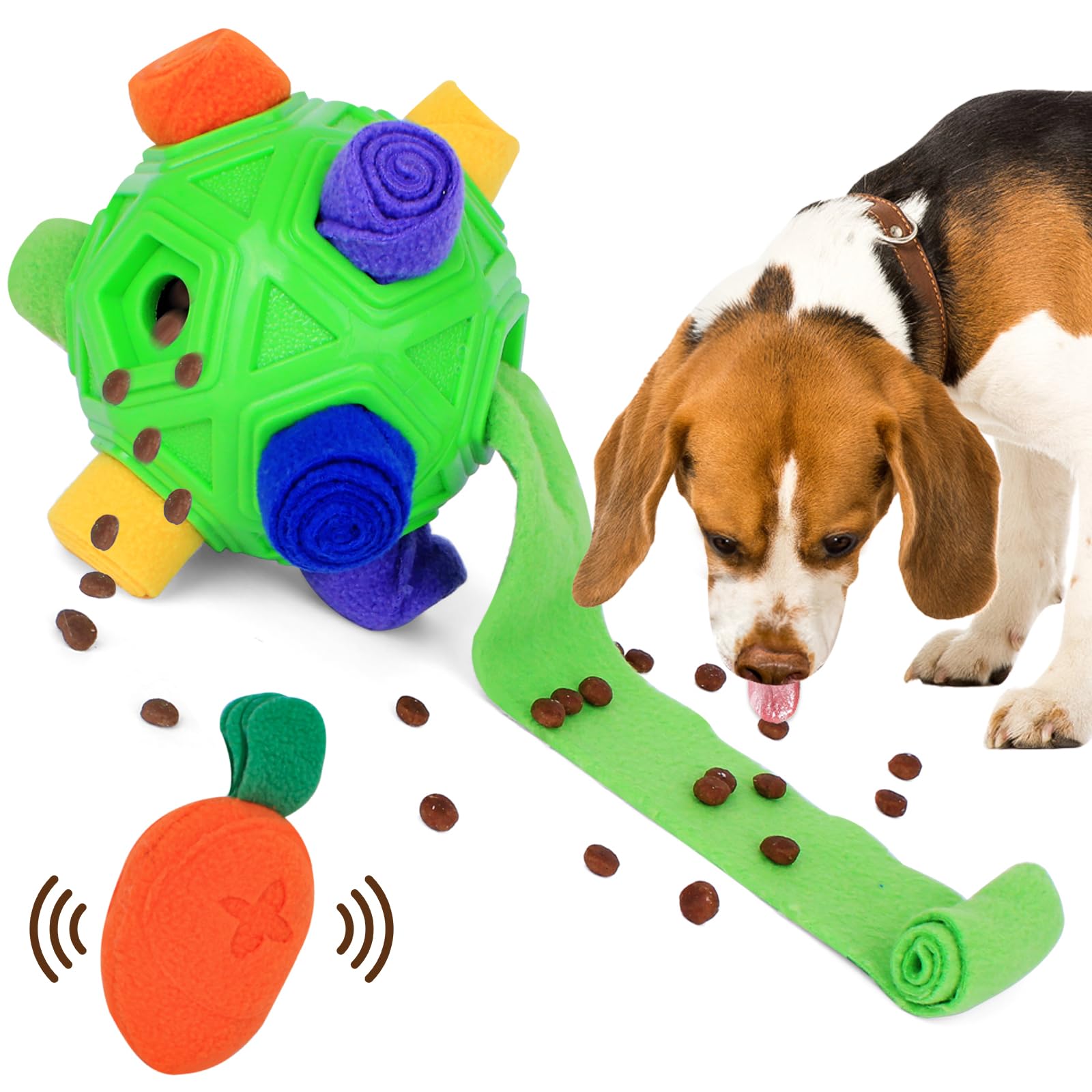 TWOPER Dog Toys Interactive Snuffle Ball and Puzzle Toy for Any Size Dogs, Encourages Natural Foraging Skills, Slow Feeding Dog Enrichment Toys for Training and Stress Relief, Machine Washable