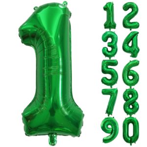 40 inch dark green number balloons, helium mylar foil number balloons for birthday, number 1 balloon for party celebration decorations graduations anniversary baby shower photo shoot