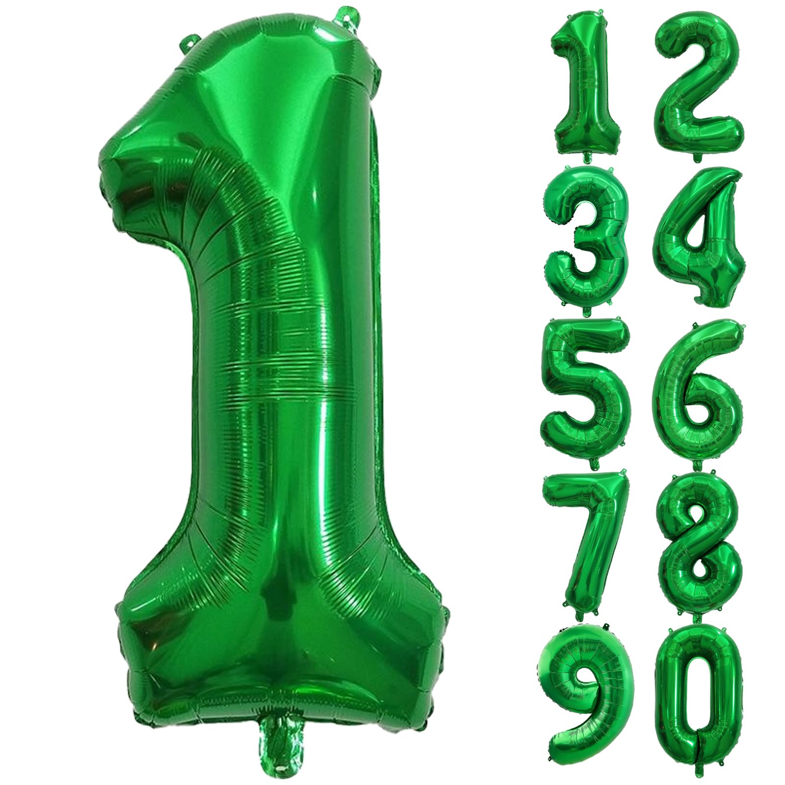 40 Inch Dark Green Number Balloons, Helium Mylar Foil Number Balloons for Birthday, Number 1 Balloon for Party Celebration Decorations Graduations Anniversary Baby Shower Photo Shoot