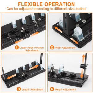 MiiMoo Glass Bottle Cutter, Upgraded Dual-Baffle Glass Cutter Kit for Cutting Round, Square Bottles and Bottlenecks, Suitable for Bottles of Wine, Beer, Whiskey, Champagne