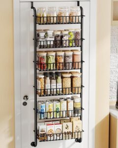 over the door pantry organizer - 6 tier pantry door spice rack organizer, metal over door organization pantry organizer and storage kitchen