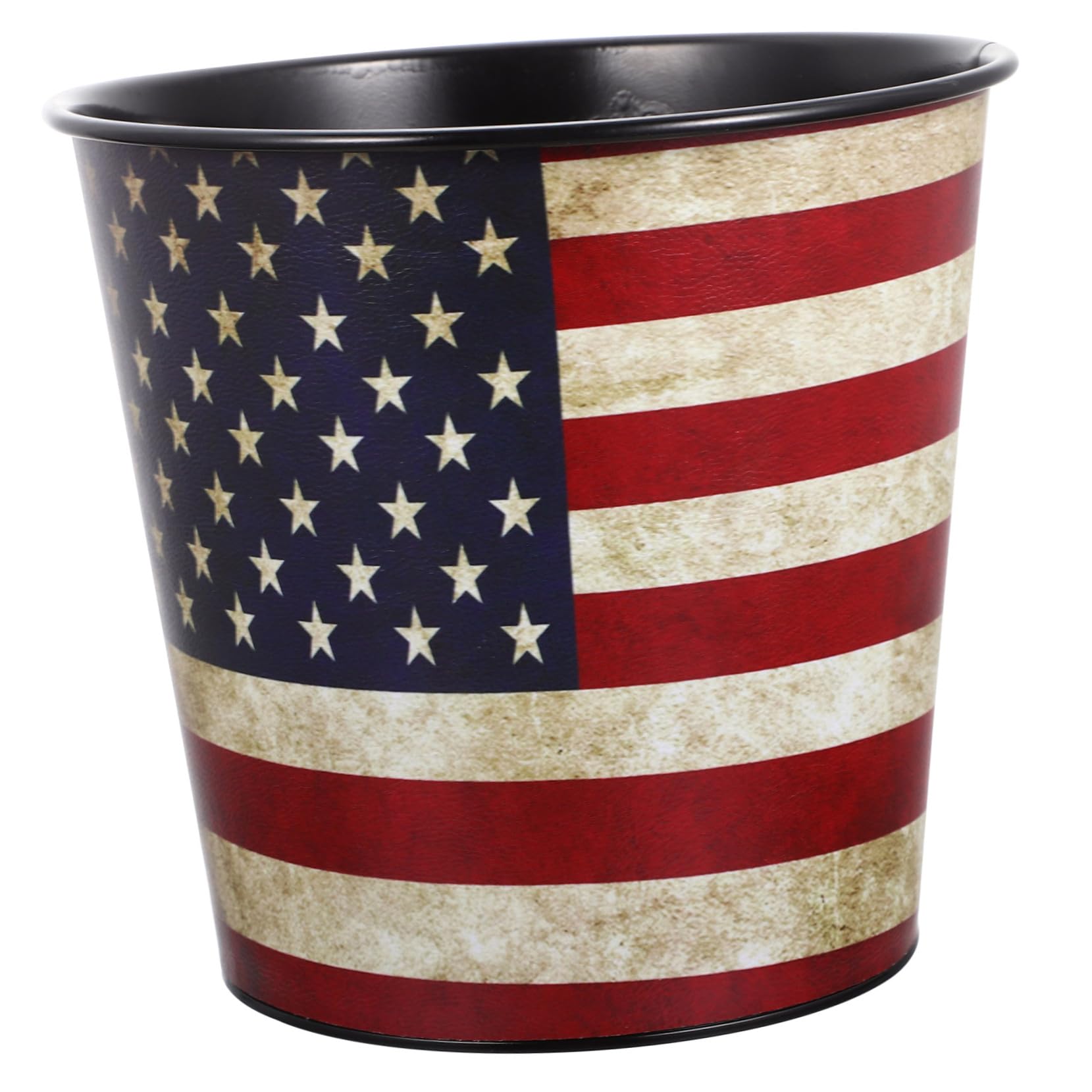 FONDOTIN American Flag Bathroom Trash Can Flag Waste Basket Bedroom Living Room Stylish Design