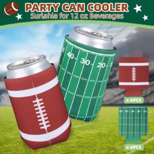 LFZHAN Football Party Decorations,12 Pcs Can Sleeves Neoprene Insulator For Super Bowl Game Day Decorations And Gifts