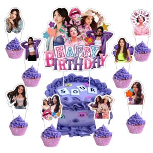 25pcs olivia cake decorations with 24pcs cupcake toppers, 1pcs cake topper for rodrigo birthday party supplies