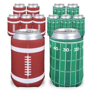 lfzhan football party decorations,12 pcs can sleeves neoprene insulator for super bowl game day decorations and gifts