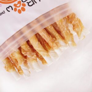 FOURPAW Dog Treats Chicken Wrapped White Rawhide Sticks, 5inch Long Lasting Dog Chew Treats, Strong The Jaws and Clean The Teeth, 8oz.