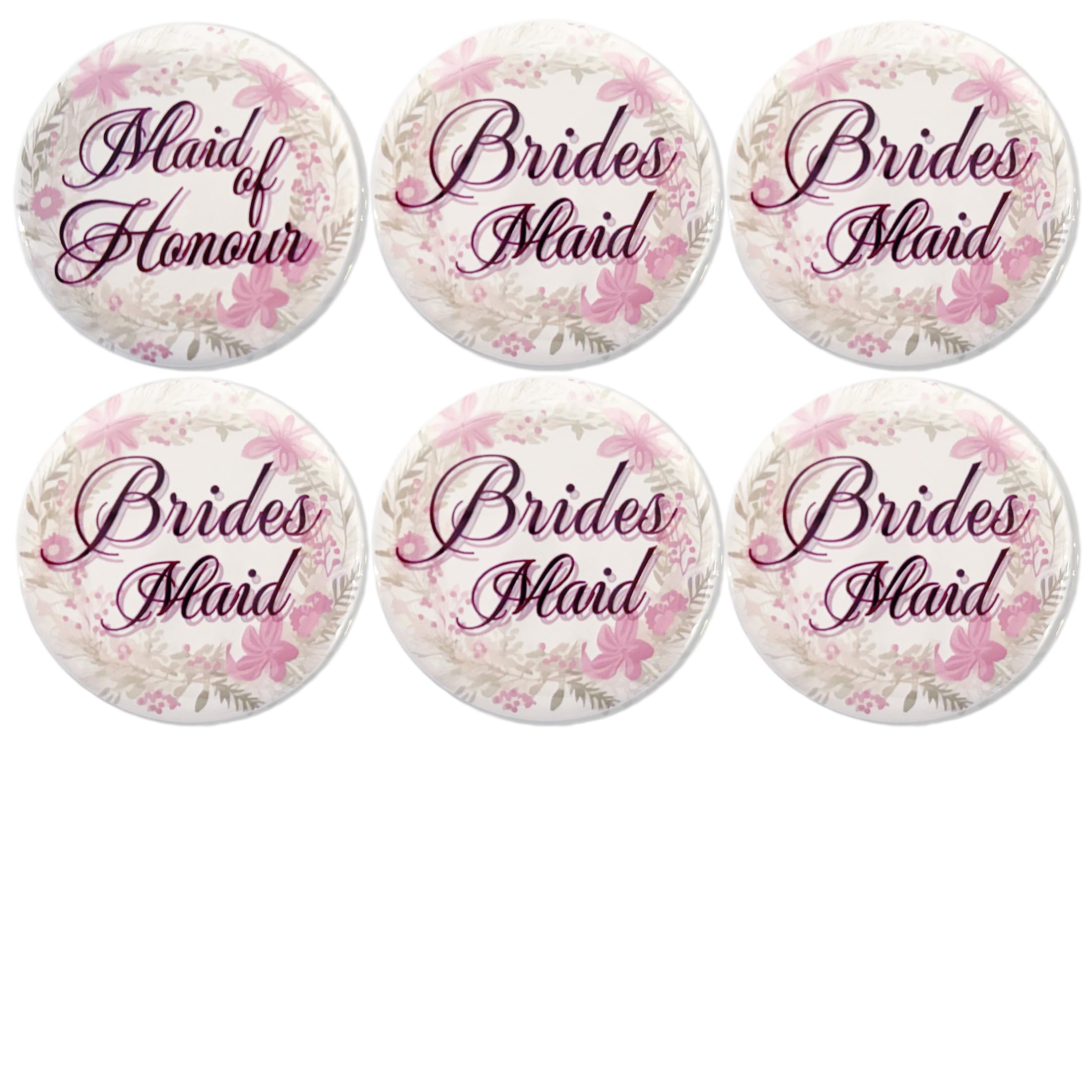 5+1 Pcs Bridal Shower Badge Pins for Brides Maids, Bachelorette Party Supplies, Wedding Party Favor