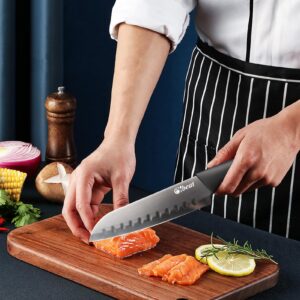 GAOMON 6PCS Kitchen Knife Set, Cutting Knife with Blade Protective Knife Sheath, Stainless Steel Kitchen Knife Chef Knife for Cutting, Peeling, Slicing Fruit, Vegetables, Bread and Meat