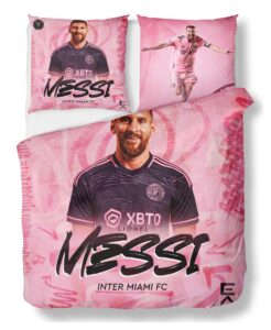 aimery miami bedding set soccer duvet cover set pink bed football comforter soft microfiber soccer bedding sets 3 pieces fruit comforter cover and 2 pillowcase for bedroom (pink 1,full)