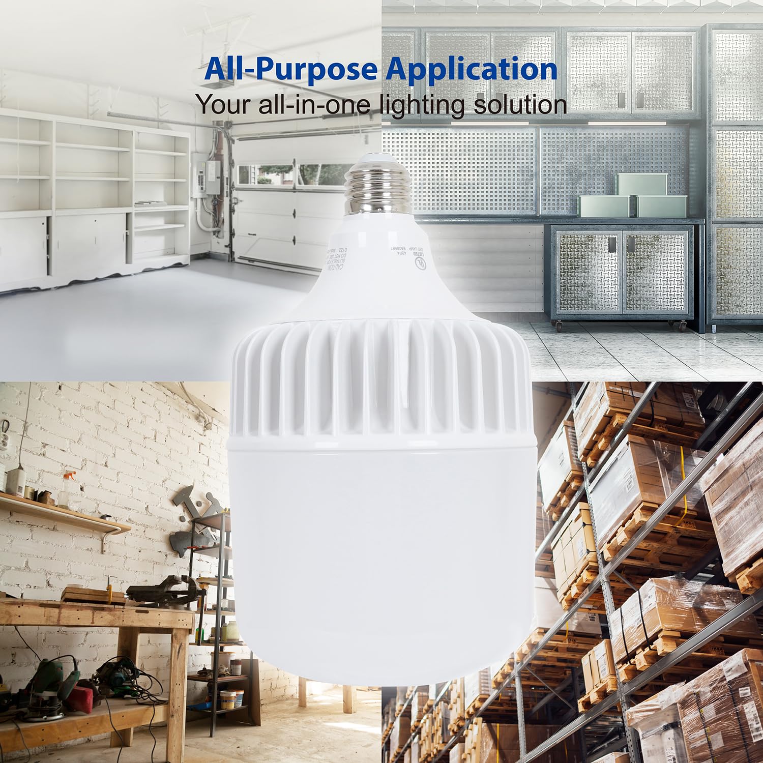 ZONE INDUSTRY CORP. LED Light Bulb, 36 Watt Equivalent, 5000 Lumens, Daylight White 5000k, 50,000 Hours Lifetime, Non-Dimmable, E26 Standard Base, for Warehouse, Workshop or Garage, 1 Piece