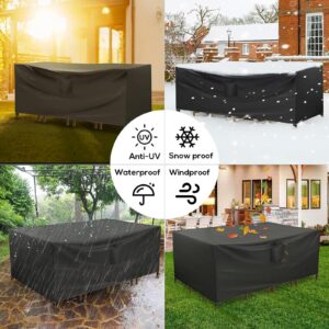 ZHMANLUCK Large Patio Table Covers for Outdoor Furniture 200x140x85cm Waterproof General Purpose Outdoor Sectional Patio Table Cover, 600D Oxford Fabric Durable Windproof Patio Furniture Covers