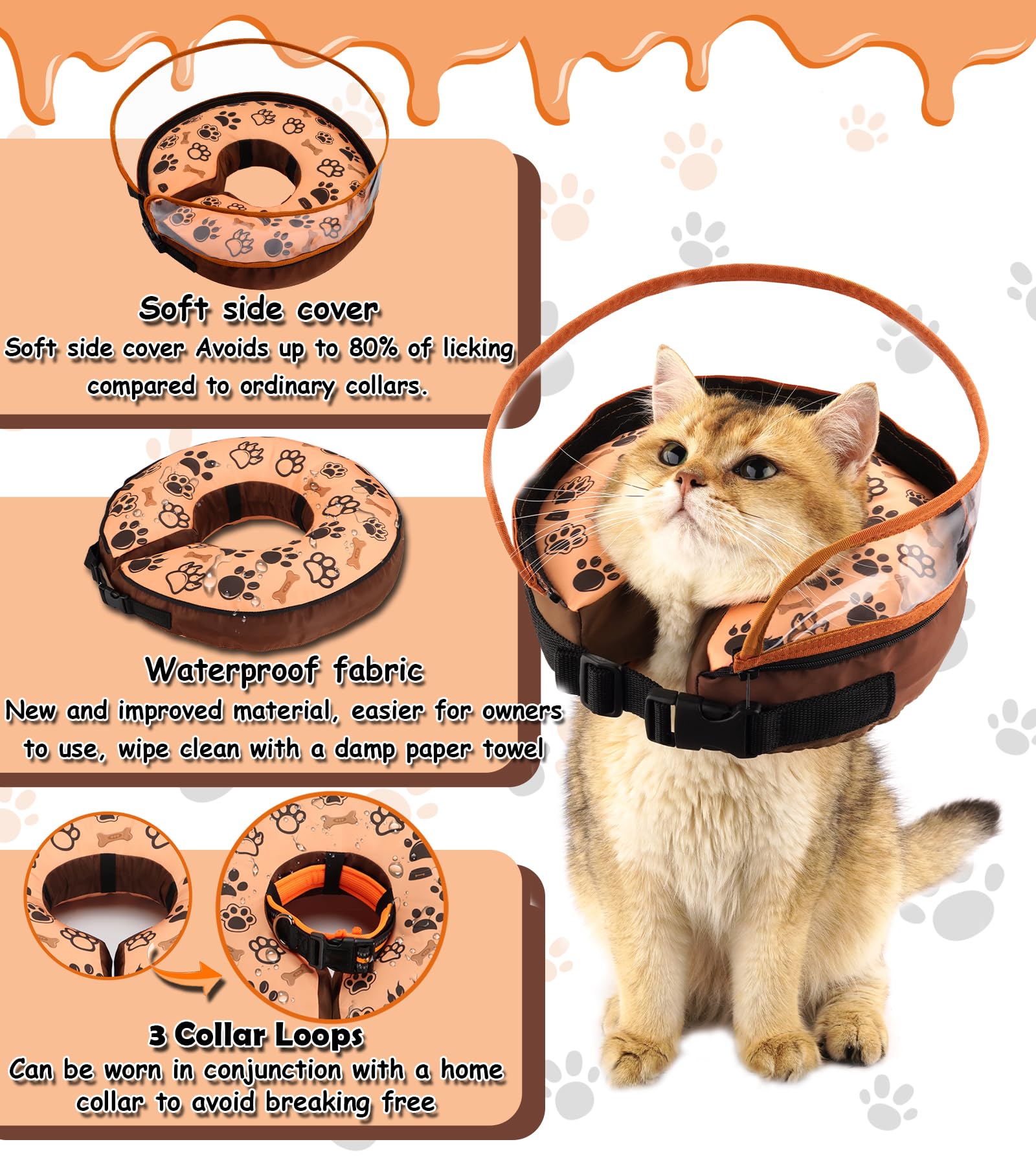 Cat Cone Collar Soft,Adjustable Cat Cone Recovery Collar,Cone for Cats to Stop Licking After Surgery for Kittens(Small Cat Cone)