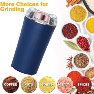 Electric Herb Grinder 200W Powerful Fast Grinding for Dry Spices Flower Buds with Brush, Easy On/Off One-Touch Push Button Powder Grinder Perfect For Herbs, Spices, Nuts, Grains and Coffee Beans