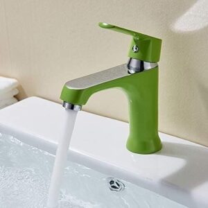 sink faucets, faucets faucets,kitchen faucet innovative fashion style home multi-color bath basin brass faucet cold and hot water taps green orange white bathroom mixer/white (color : green)