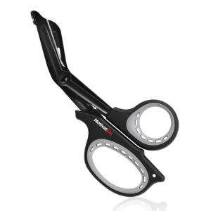 motivatem trauma shears for doctors, nurses, paramedics, emts – 7.5” rubberized bandage scissors for easy grip - trauma shears for nurses and first aid box – stainless steel first aid scissors