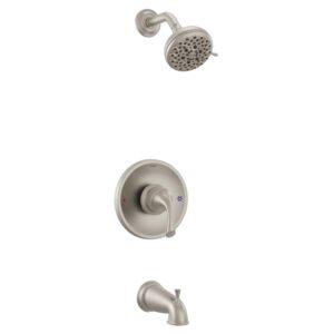 moen idora spot resist brushed nickel posi-temp tub and shower with valve included, 82115srn