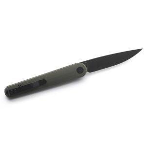 Warspear Terima Front Flipper Folding Knife 3.5" Black PVD D2 Blade Green G10 Handle Camping Pocket Knife With Deep Carry Clip Outdoor EDC WP901GN