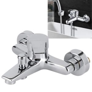 Gavigain G1/2in Shower Faucet, Bathtub Wall Mounted Triple Shower Faucet Mixer Tap Thread Copper Shower Tap for Home Kitchen Bathroom