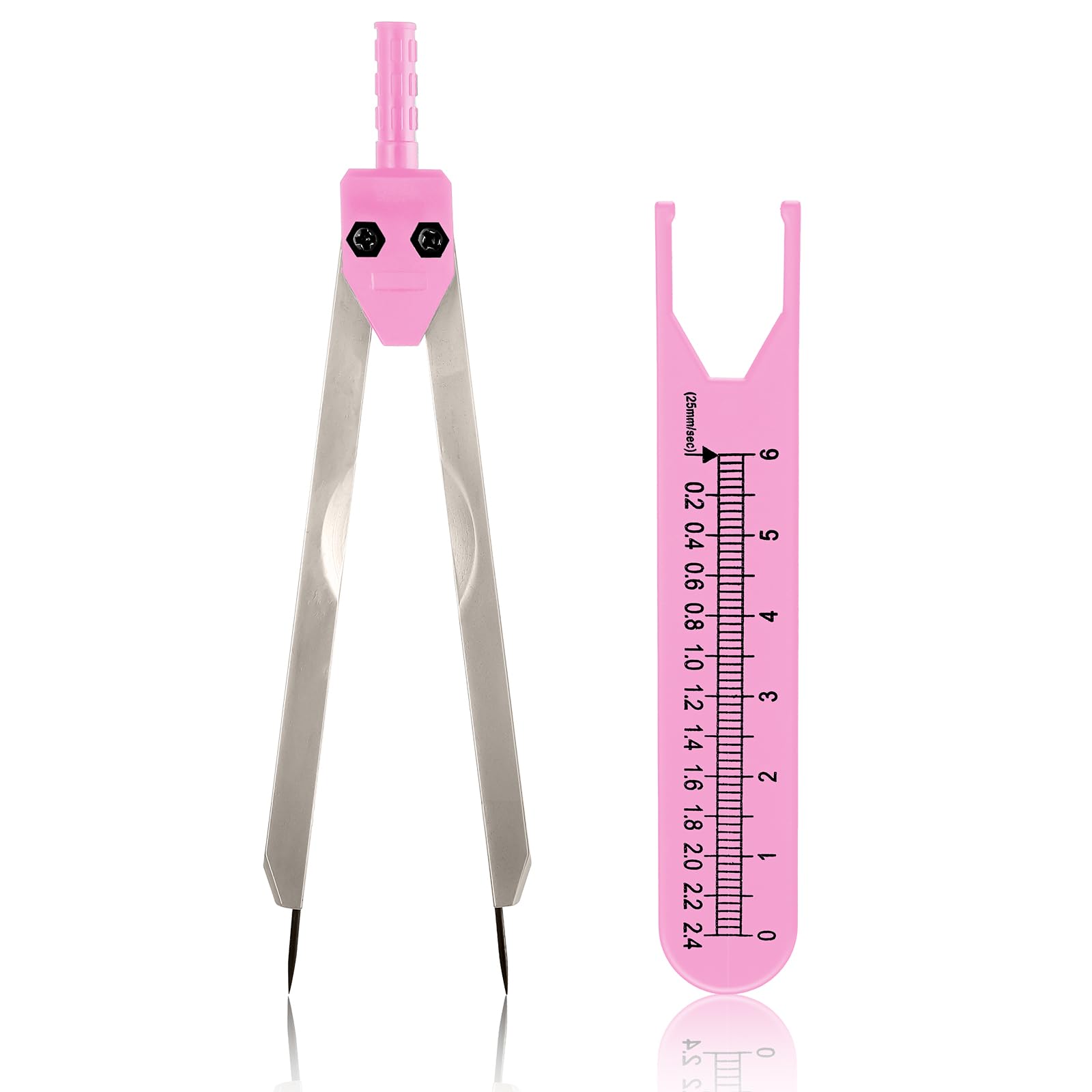 DSLSQD EKG Calipers ECG Calipers Measuring Tool with Ruler EKG Caliper Divider for Measuring Electrocardiographs Nurse or Doctor Electrocardiogram Measuring Tool for Nursing (Pink)