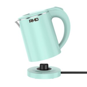 0.5l small portable electric kettles for boiling water, stainless steel travel kettle, fast boil teapot, boil-dry protection & auto shut-off, perfect for traveling cooking, coffee, tea, eggs(green)