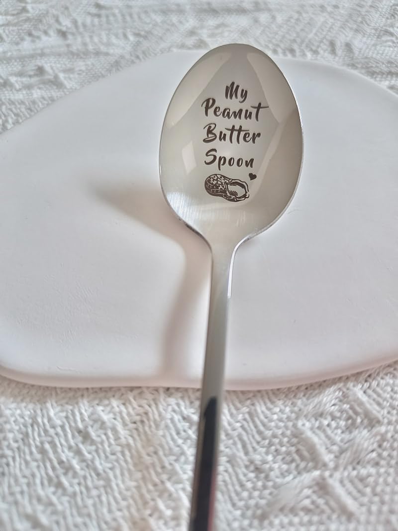 Peanut Butter Gift Spoons for Women Men Funny My Peanut Butter Spoon for Dad Wife Cofee PB Lovers Gifts for Him Her Christmas Birthday Gift for Peanut Butter Lovers Gift Spoon