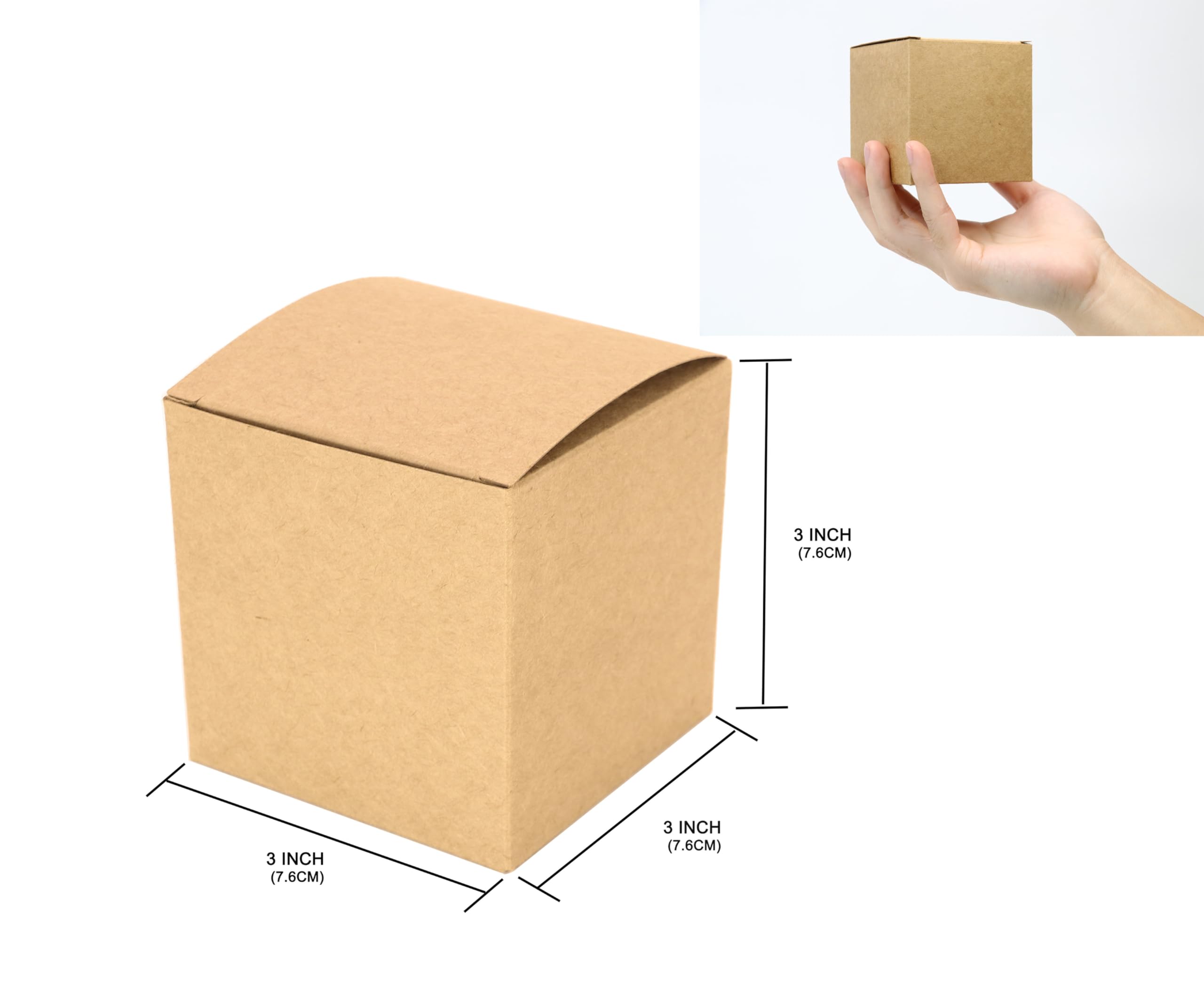 Oletx 25 Pcs Brown Paper Gift Boxes, Small Candy Boxes Bulk, 3x3x3 inch Gift Box with Lids, Goodie Treat Boxes for Party Favors, Birthday Gifts, Wedding Gifts