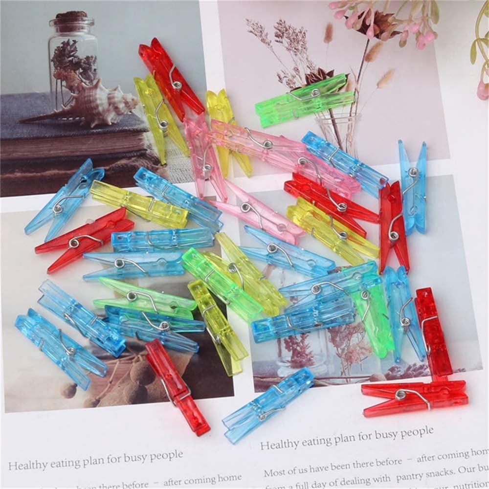 30 Pieces Mini Multiple Colors Plastic Clips, Binder, Photo Clips, Clothespins Clip