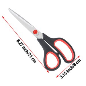 Scissors All Purpose for Office Heavy Duty, 8" Scissors Bulk Pack of 12 for Home Craft Sewing Fabric Supplies, High/Middle School Student Teacher Scissor,Right/Left Handed