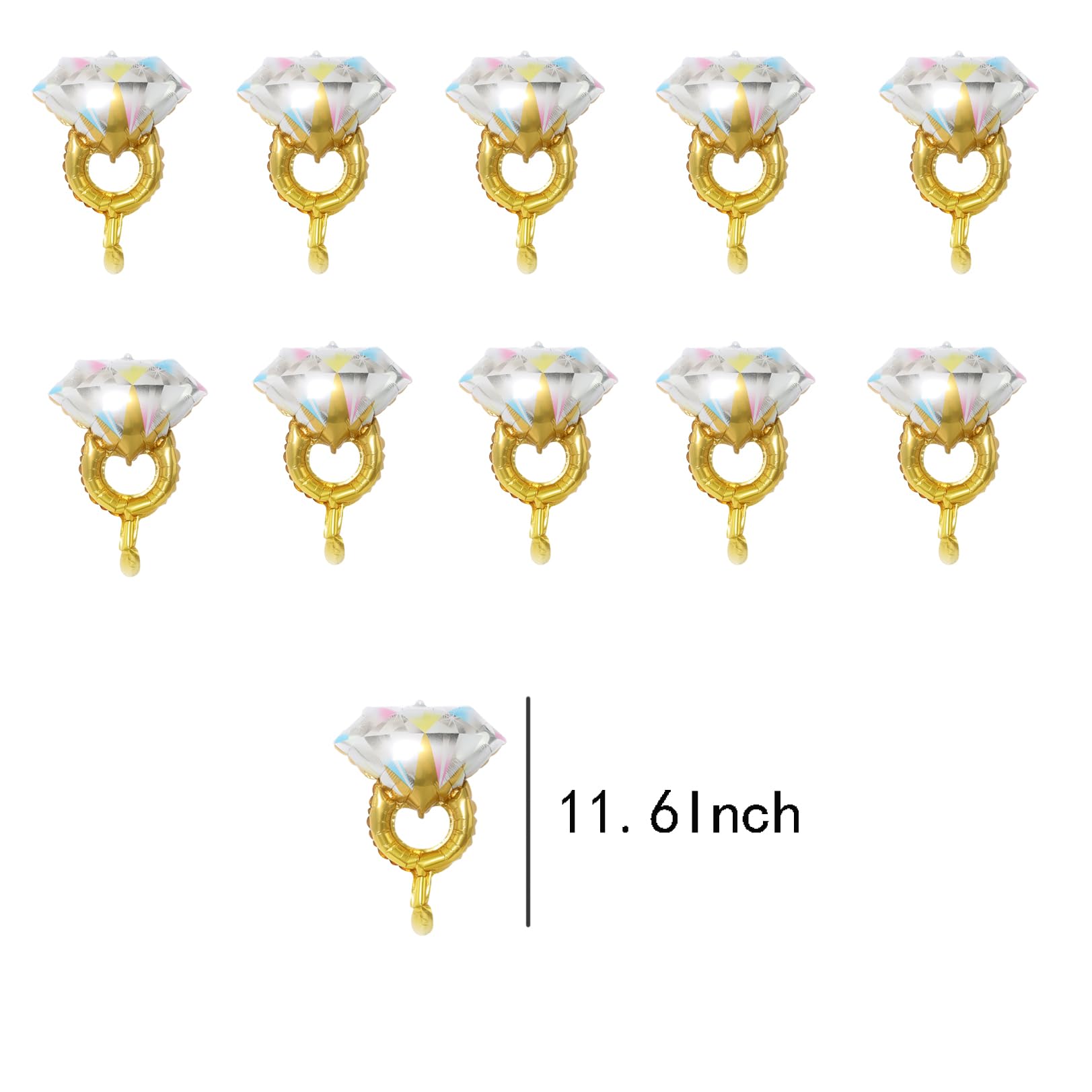 10Pcs Mini Diamond Ring Balloons for Engagement and Anniversary Wedding Party Supplies