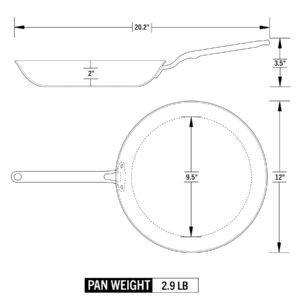 Heritage Steel x Eater 12 Inch Frying Pan | Made in USA | 5-Ply Fully Clad Stainless Steel Pan | Stay Cool Handle Design | Induction Ready & Non-Toxic Pan