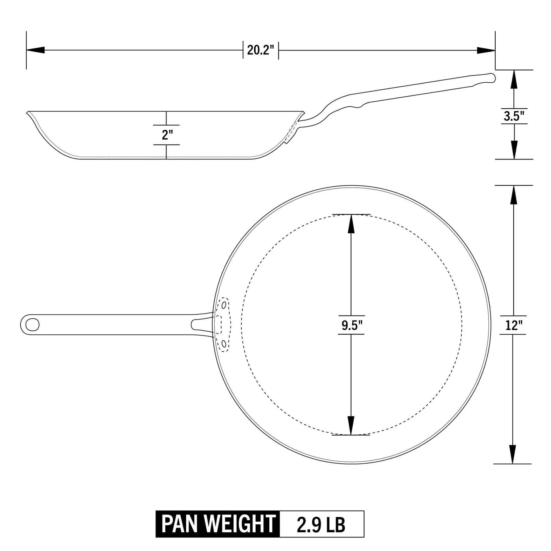 Heritage Steel x Eater 12 Inch Frying Pan | Made in USA | 5-Ply Fully Clad Stainless Steel Pan | Stay Cool Handle Design | Induction Ready & Non-Toxic Pan