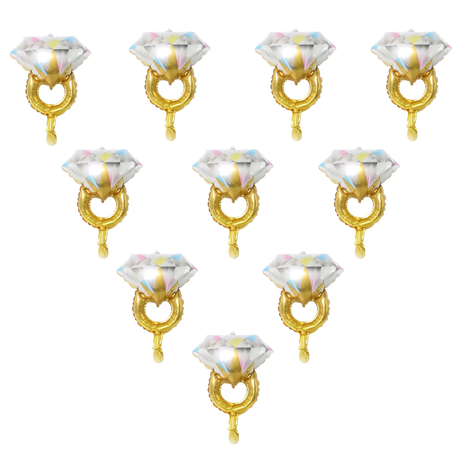 10Pcs Mini Diamond Ring Balloons for Engagement and Anniversary Wedding Party Supplies