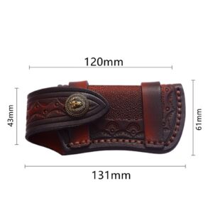 2024 4'' Leather Blade Pouch Closure Belt Loop for Folding Blade, Leather Snap Blade Case Holder