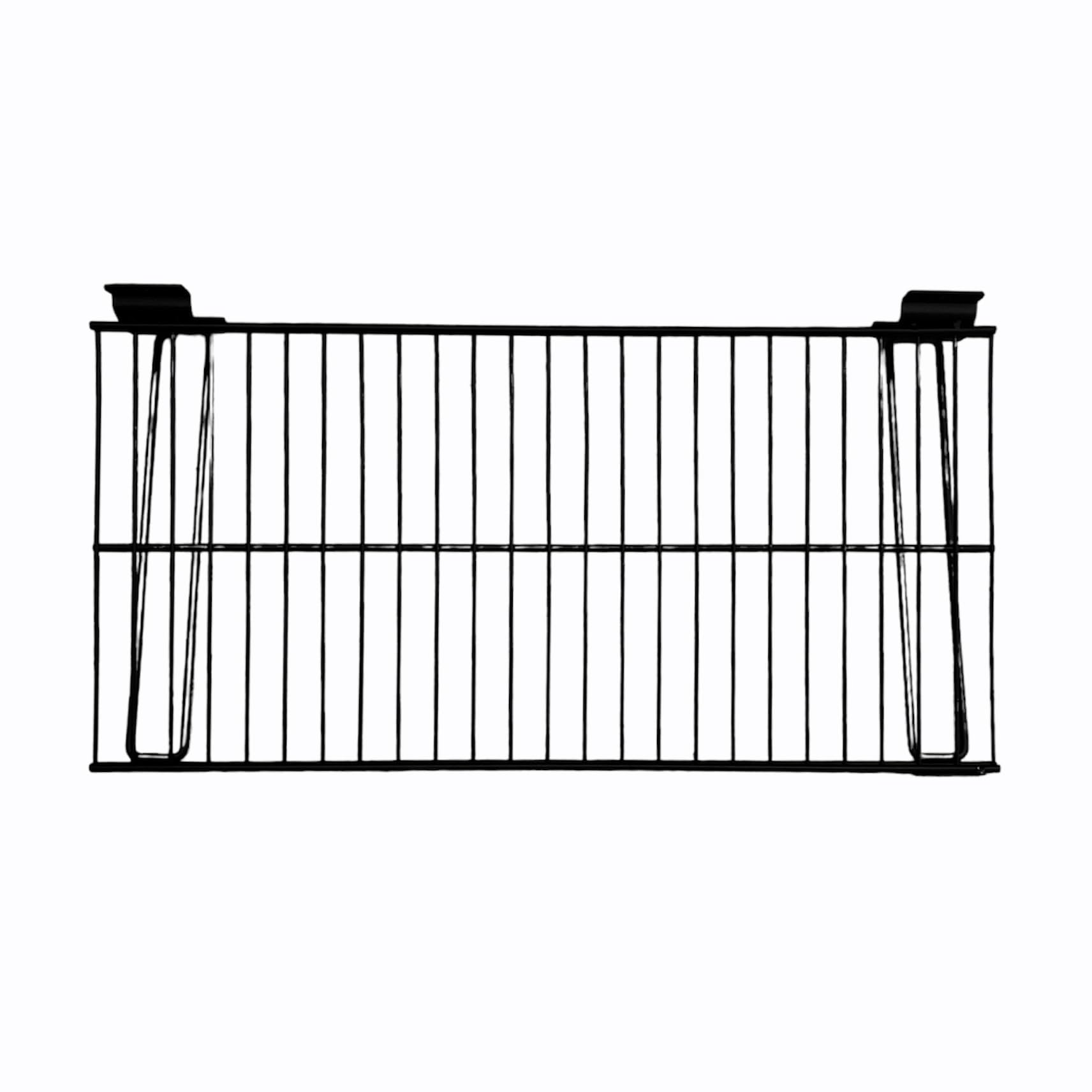 MIDO BROS. Slatwall Wire Metal Shelf Heavy Duty Adjustable Steel Slat Wall Mount Shelves for Garage Storage & Retail Display (24" x 12") Pack of 2 (Black)