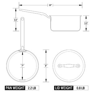 Heritage Steel x Eater 3 Qt Saucepan with Lid | Made in USA | 5-Ply Fully Clad Stainless Steel Saucepan | Stay Cool Handle Design | Induction Compatible | Non-Toxic Sauce Pan | Cook like an Eater