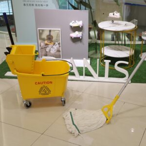 Midoneat Commercial Mop Bucket with Side Press Wringer on Wheels, 35Qt,Yellow Including One Commercial Mop