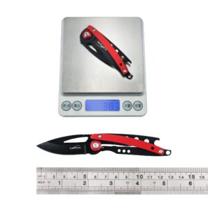 ALBATROSS Simple and Practical Pocket Folding Knife for Daily Use, Color Collision Style, with Bottle Opener, Total 5.5"，AS-19205 (Red)