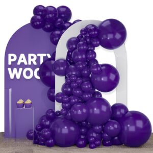 partywoo royal purple balloons, 140 pcs dark purple balloons different sizes pack of 18 inch 12 inch 10 inch 5 inch purple balloons for balloon garland or balloon arch as party decorations, purple-y16