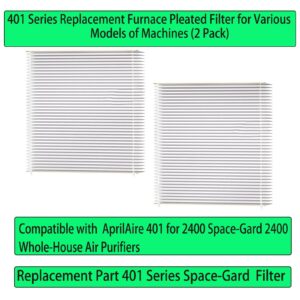 401 Replacement Filter Compatible with AprilAire 401 Space-Gard 2400 Air Conditioner Pleated Filter (2 Pack)