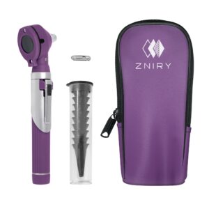 zniry fiber optic mini otoscope - ear scope with light, ear infection detector (purple color) reguler