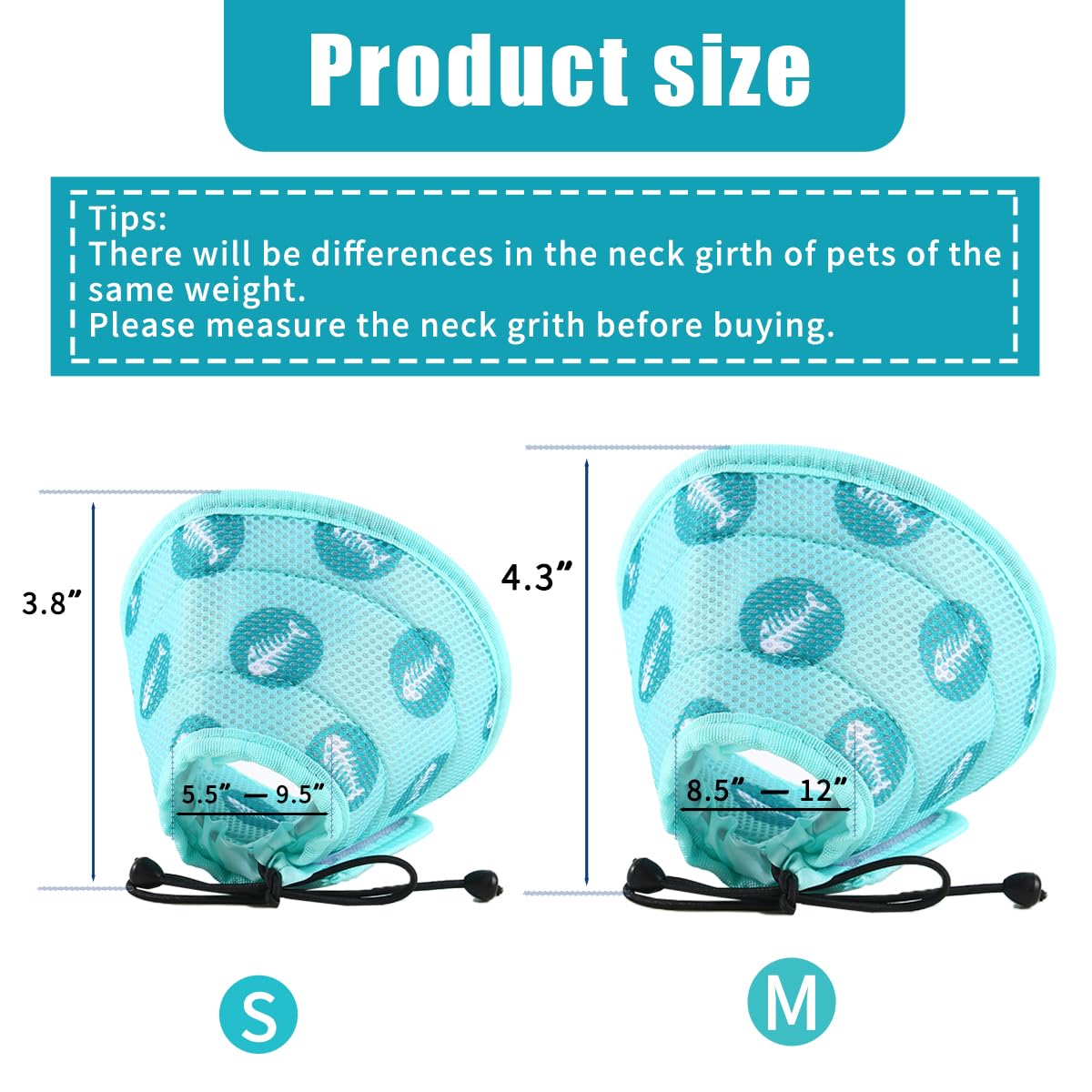 Fluffyland Cat Cone Collar Soft to Stop Licking and Scratching Adjustable Kitten Cone with Cat Toy Balls - Cat Recovery Collar for Small Large Cats After Surgery and Daily Wear (Green，S)