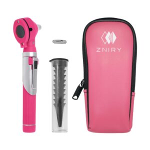 zniry fiber optic mini otoscope - ear scope with light, ear infection detector (pink color) reguler