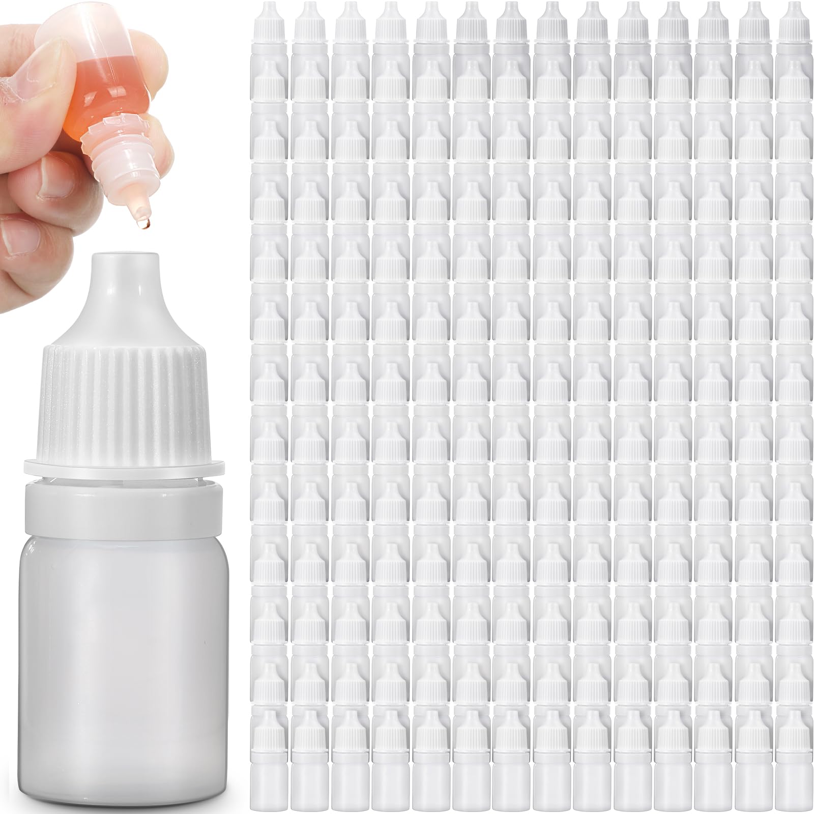 Maxcheck 400 Pieces 5ml Plastic Dropper Bottle Mini Squeeze Bottle with Caps Small Portable Mini Eye Dropper Bottle Clear Empty Squeezable Dropper Bottle Essential Oil Container for Liquids