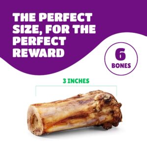 Marrow Bones for Dogs Large, Medium, & Small, All-Natural, USA Made, Healthy Bone Marrow Dog Treats, Filled Beef Bones That Support Dental Health, Dogs Love Our Beef Marrow Bones, 3-Inch, 6 Count.